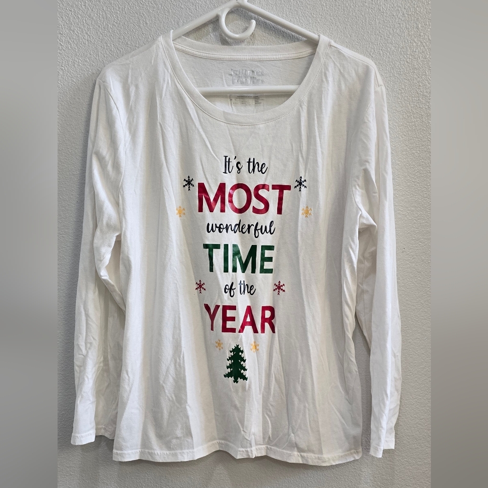 White christmas pajamas shirt size XXL " the most wonderful time of the year"